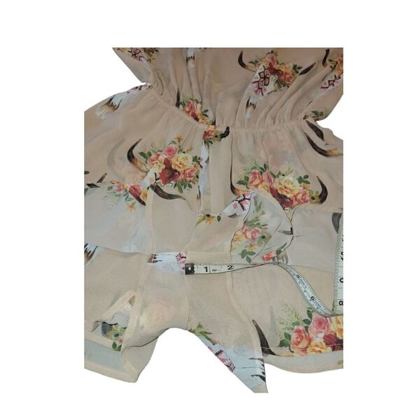 Show Me Your MuMu Rowdy Romper Peach Desert Rose Bull Head S - Picture 13 of 14